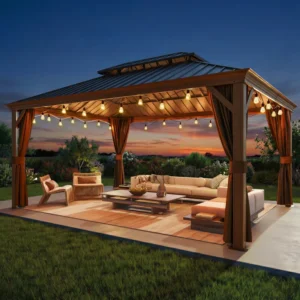 16 Ft. W x 12 Ft. D Outdoor Aluminum Hardtop Gazebo